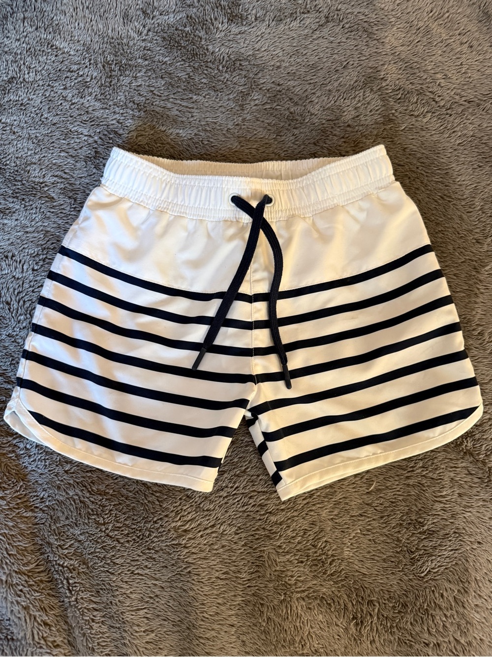 🐟 Minnow Breton Stripe Boardie Swim Trunks Size 7/8 💙